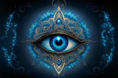 Afbeelding passend bij de blog “Ontwaak Je Derde Oog: Activatie, Pijnappelklier en Spirituele Groei”, waarin het openen van het derde oog, reinigen van de pijnappelklier en versterking van intuïtie centraal staan